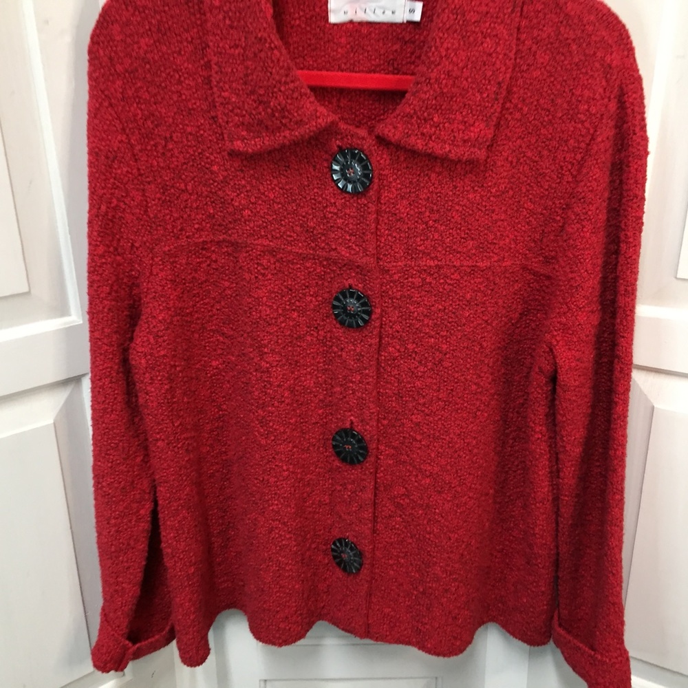 Willow Red Button Down Jacket/ Coat - image 3